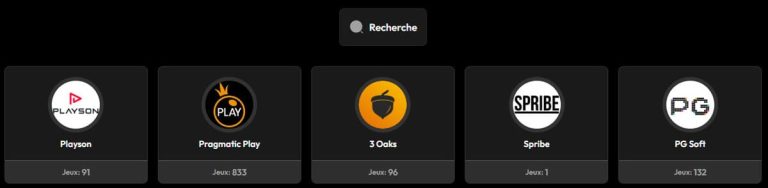 Slots City Casino fournisseurs