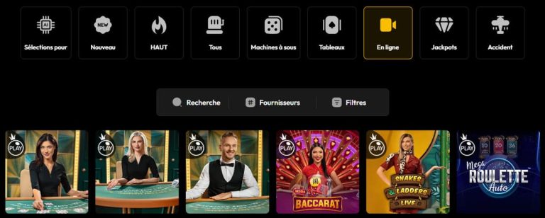 Slots City Casino jeux live